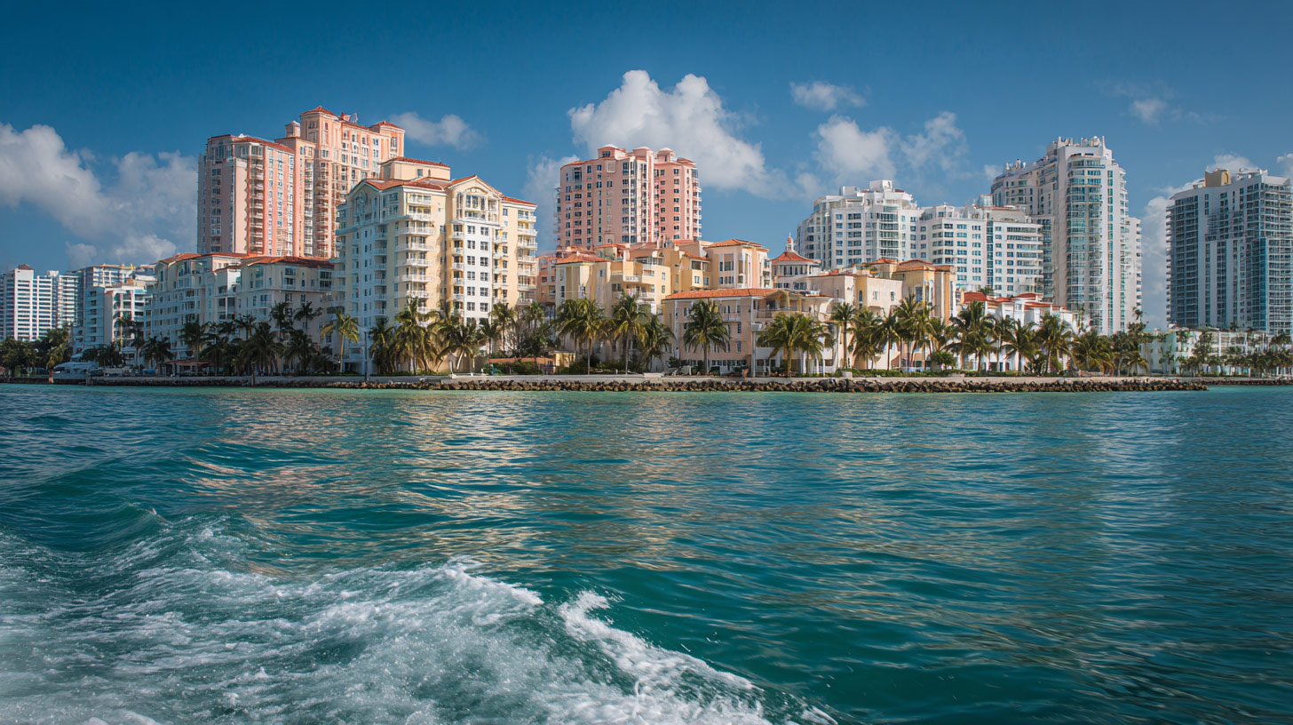 The stern of the boat provides great photos of Miami during the cruise