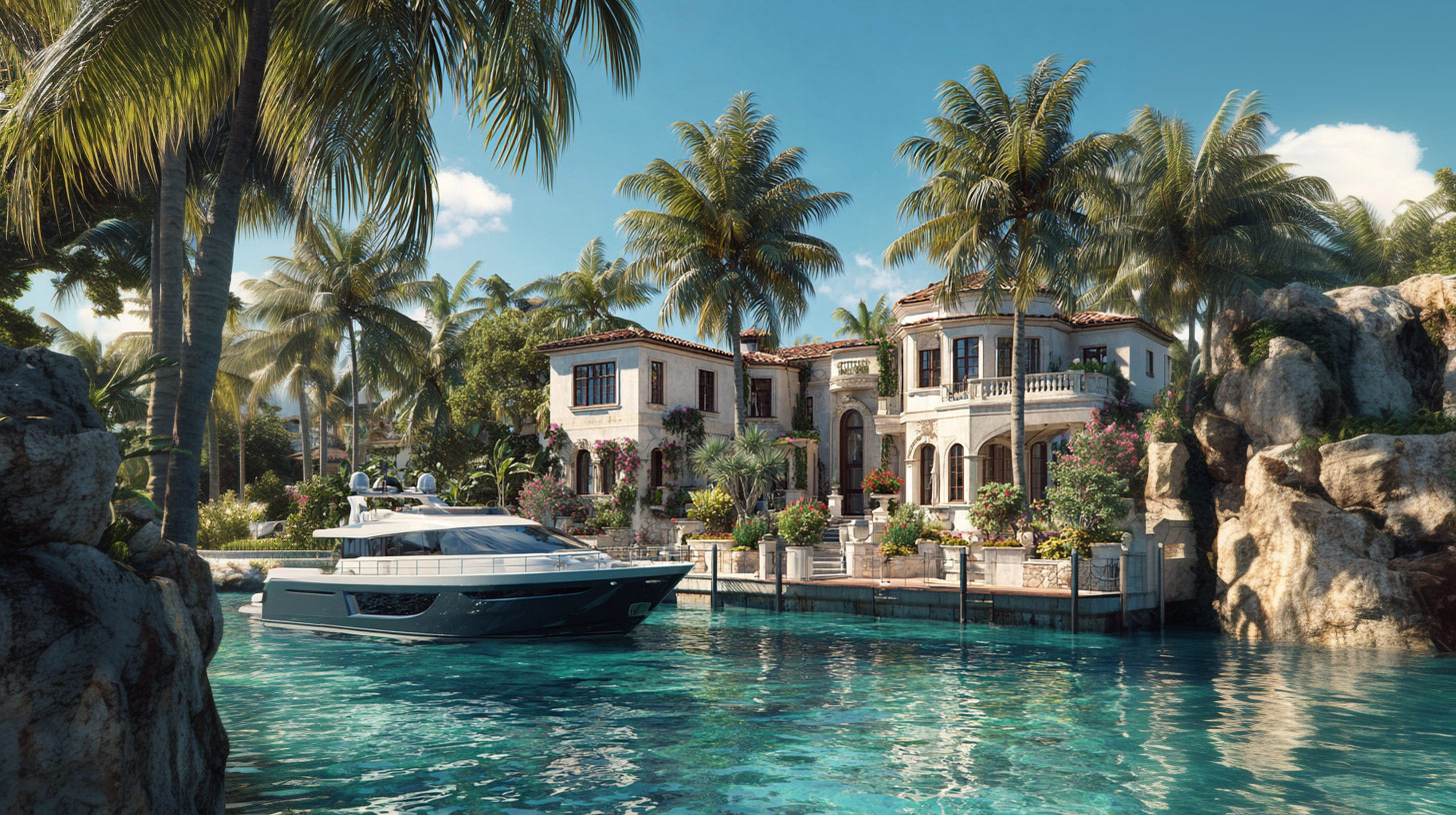 Waterfront properties line the coast line during your cruise.